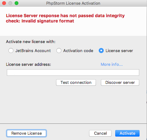 phpstorm license server